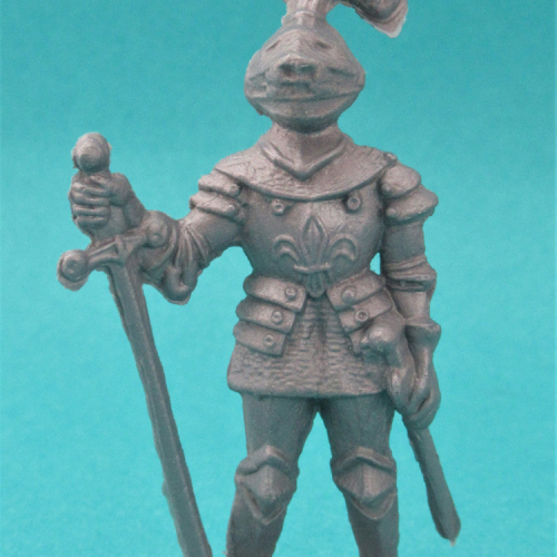 06. Chevalier de faction avec épée et casque à plumet.
